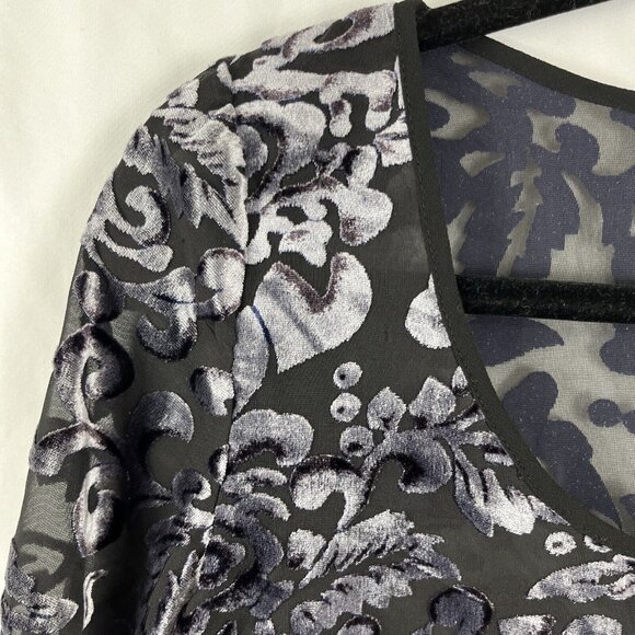 Staring at Stars Cropped Top Womens Size S Sheer Fairy Grunge Velvet - Picture 3 of 11